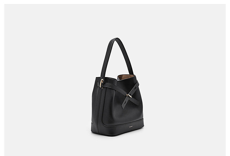 Cowhide bucket bag, shoulder bag, women's bag