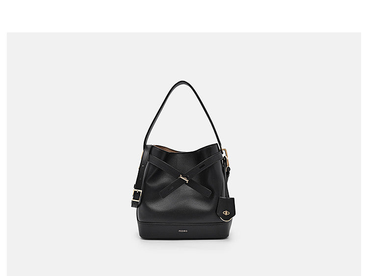 Cowhide bucket bag, shoulder bag, women's bag